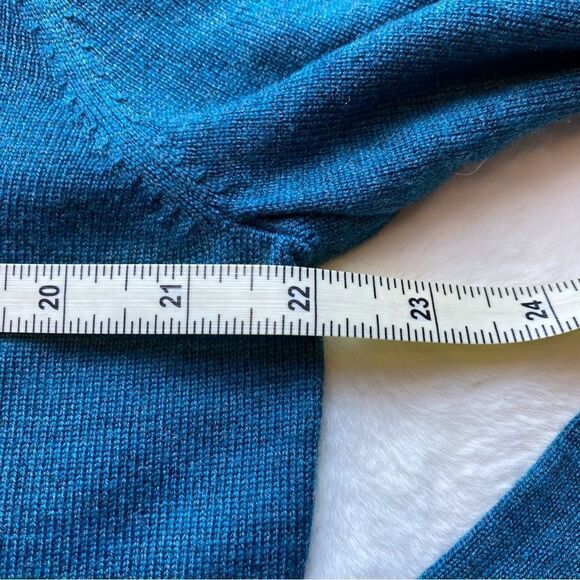 Joseph A. Banks Blue Teal 1/4 Zip Merino Wool Sweater Size Large - Picture 8 of 10